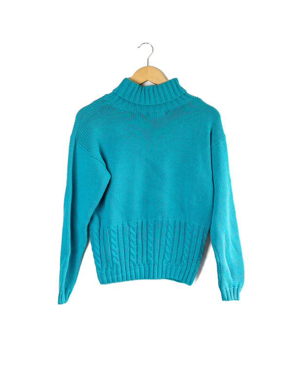 Teal Turtleneck Sweater