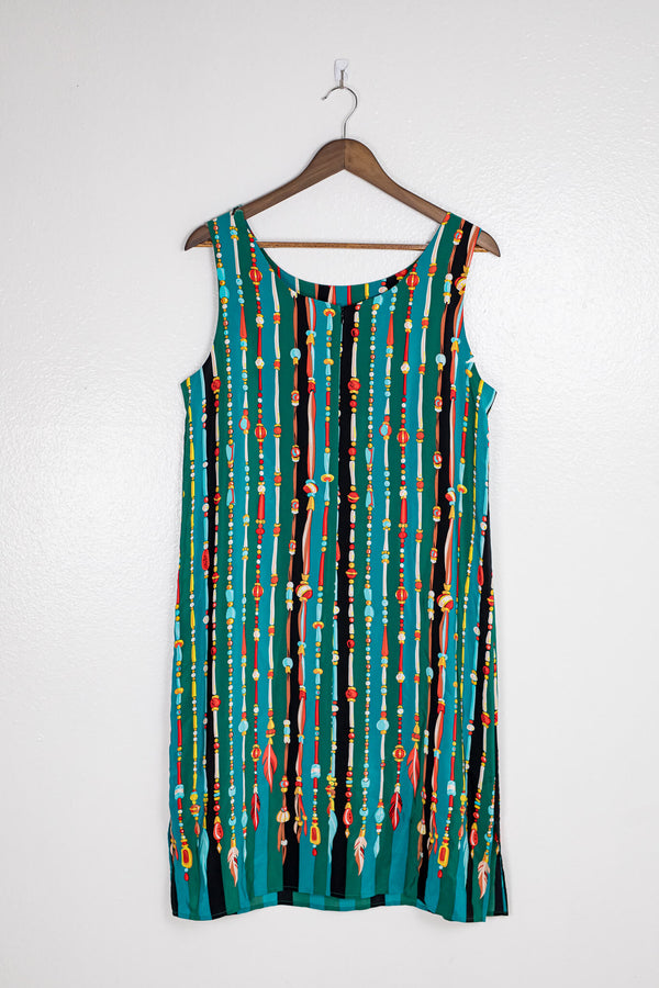 vintage-90s-teal-and-turquoise-dress-back