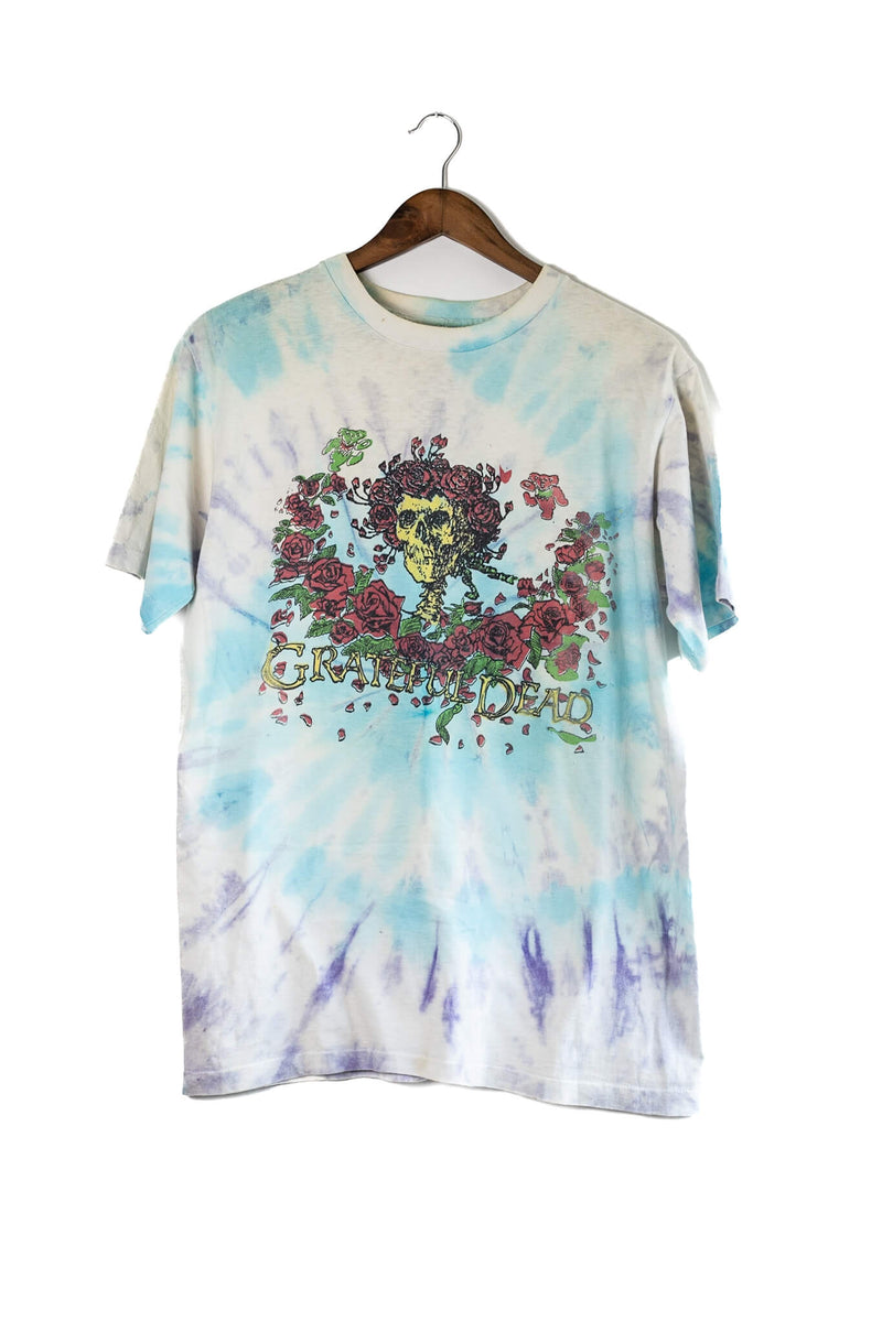 Grateful Dead Skull with Flowers Tie Dye T-Shirt