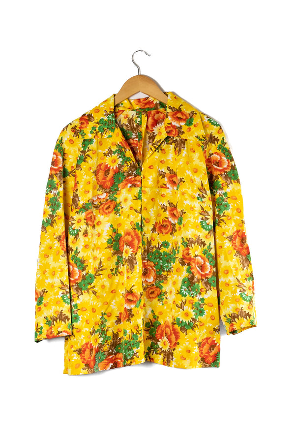 70s Floral Zip-Up Jacket