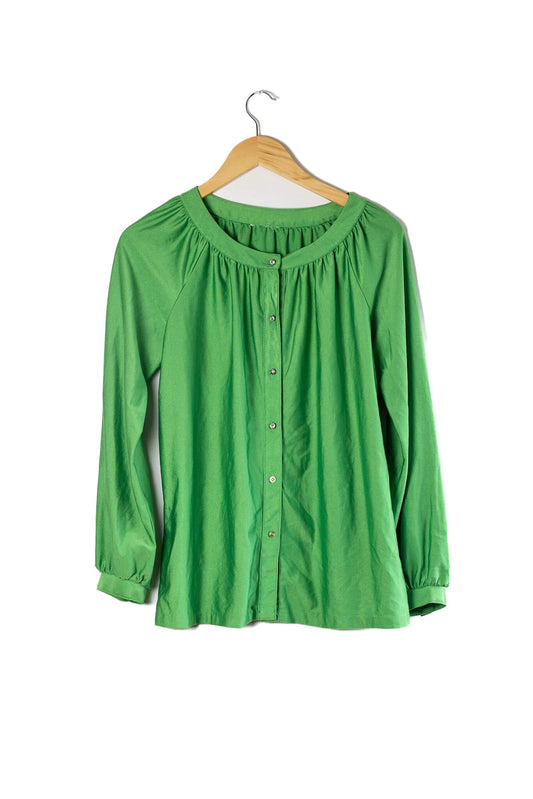 60s Bright Green Gem Blouse