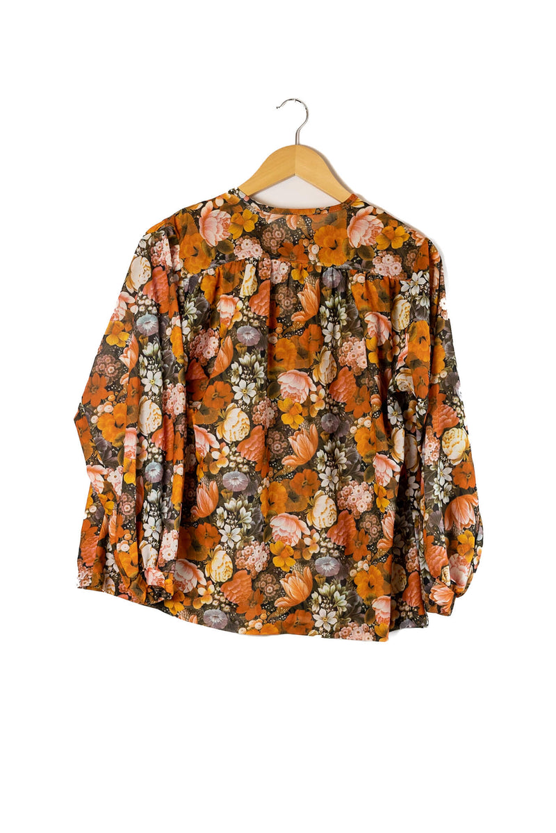 70s Sheer Floral Blouse