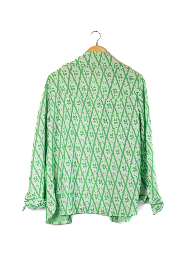 70s Bright Green Open Front Jacket