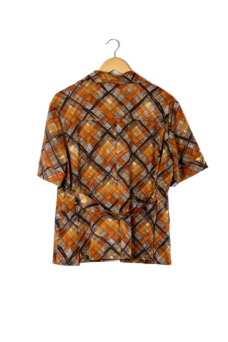 70s Abstract Plaid Shirt