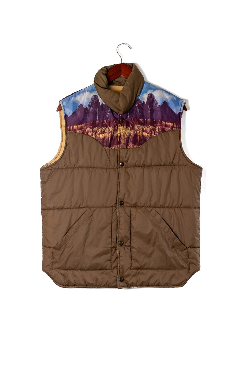 Vintage Mountain Range Puffer Vest