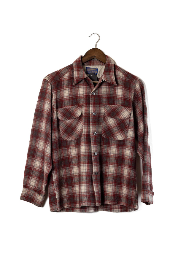 1960/70s Red White and Grey Checkered Pendleton Flannel