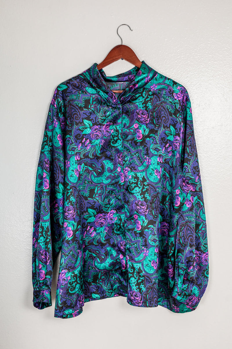 vintage-70s-80s-paisley-floral-silky-long-sleeve-blouse-front