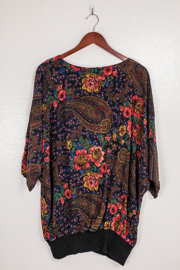 vintage-80s-dark-floral-paisley-top-with-bat-sleeve-and-elastic-waist-back