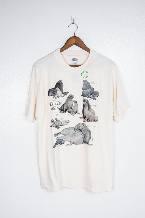 vintage-y2k-sea-lions-cream-t-shirt-front
