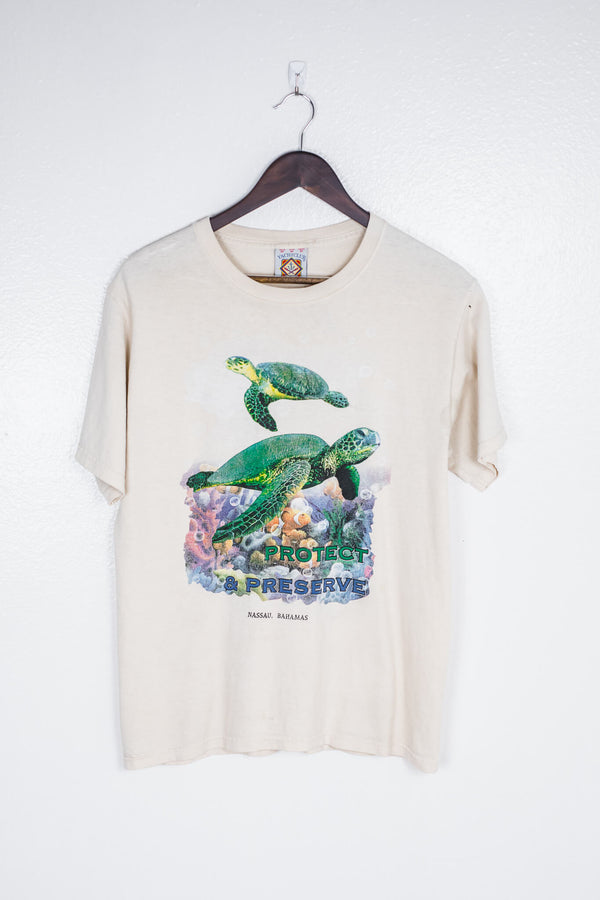 vintage-yacht-club-bahamas-protect-and-preserve-turtles-t-shirt-front