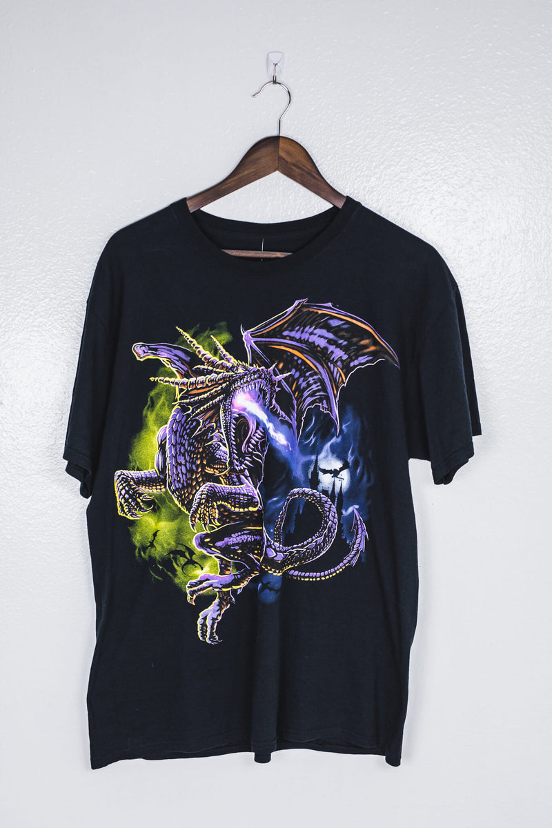 second-hand-vintage-clothing-t-shirts-purple-dragon-front