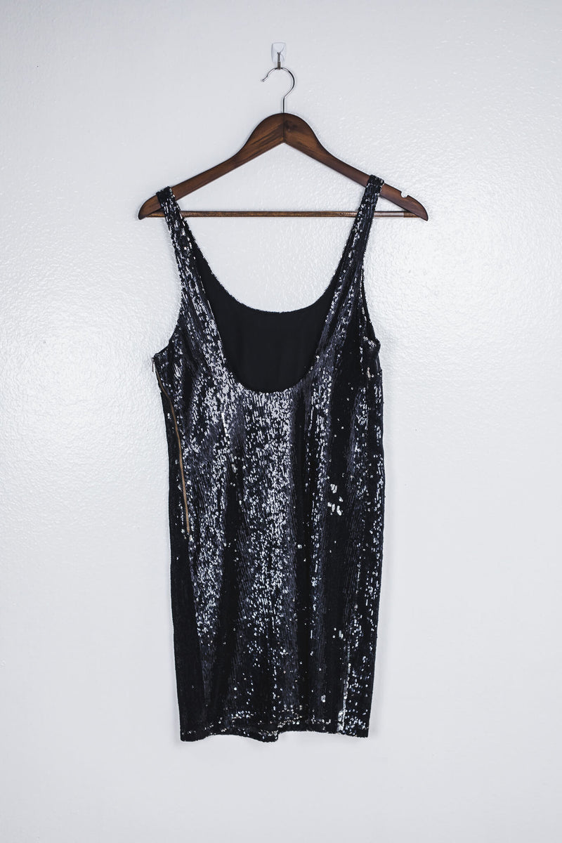 silence-and-noise-black-sequin-mini-dress-with-silver-detail-back