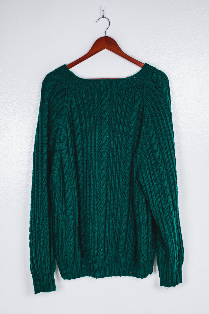 handmade-emerald-green-thick-knitted-sweater-back