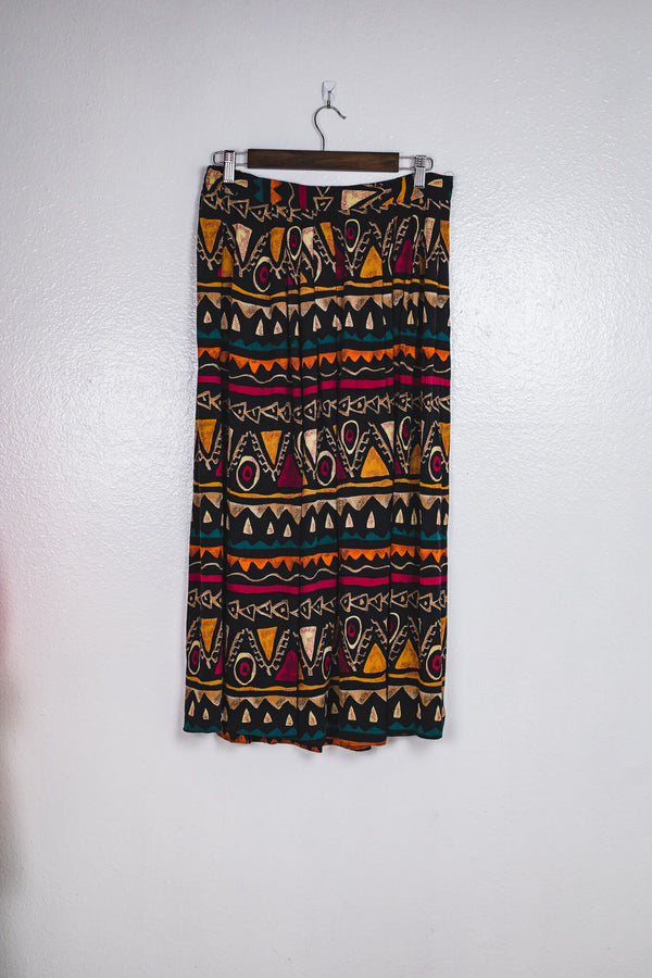 Tribal Patterned Full Length Skirt