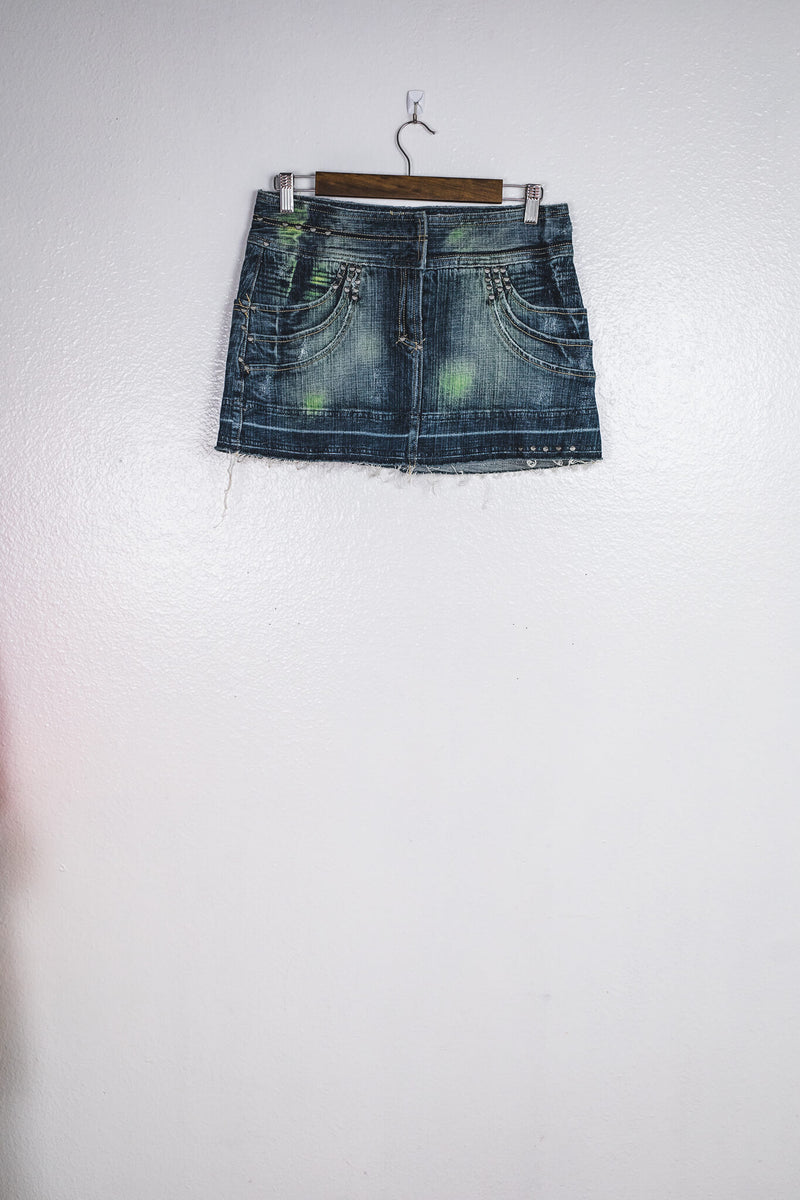 Y2K Washed Out Denim Mini Skirt