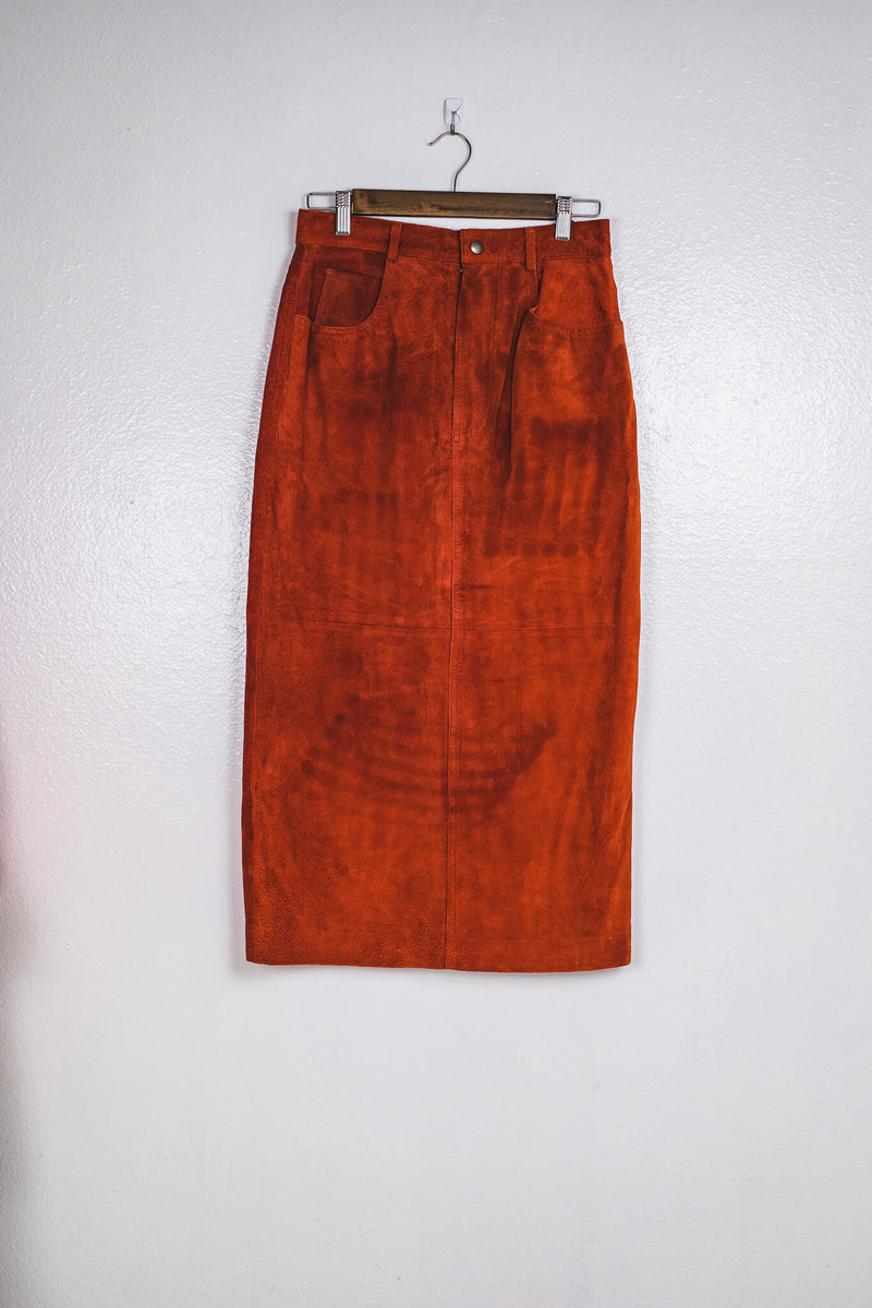 Burnt Orange Suede Skirt