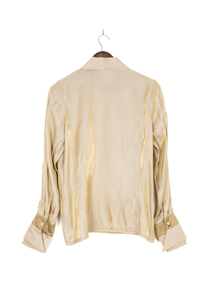 1970s Meiling Gold Shimmer Button Down