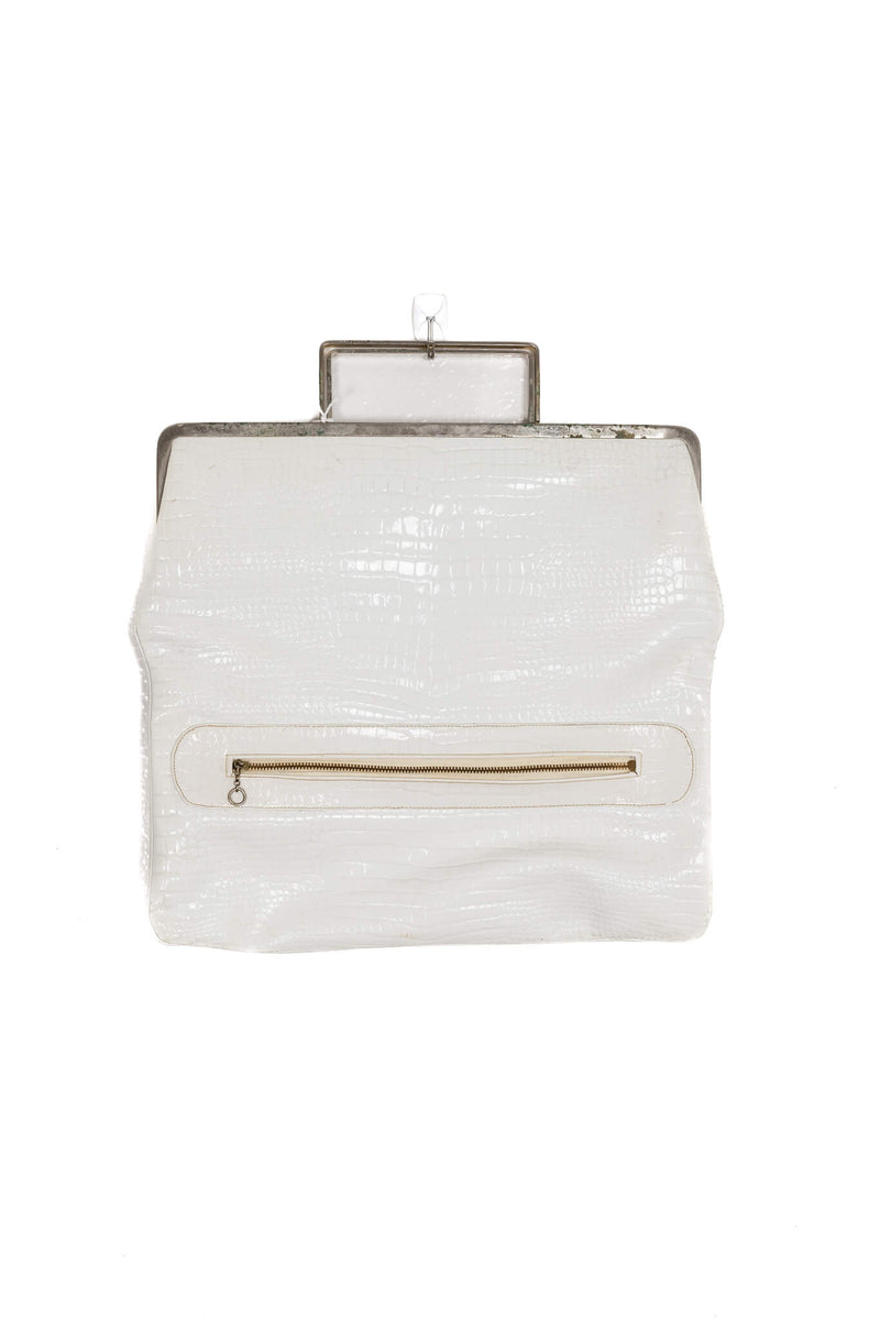 60s Rosenfeld White Reptile Leather Handbag
