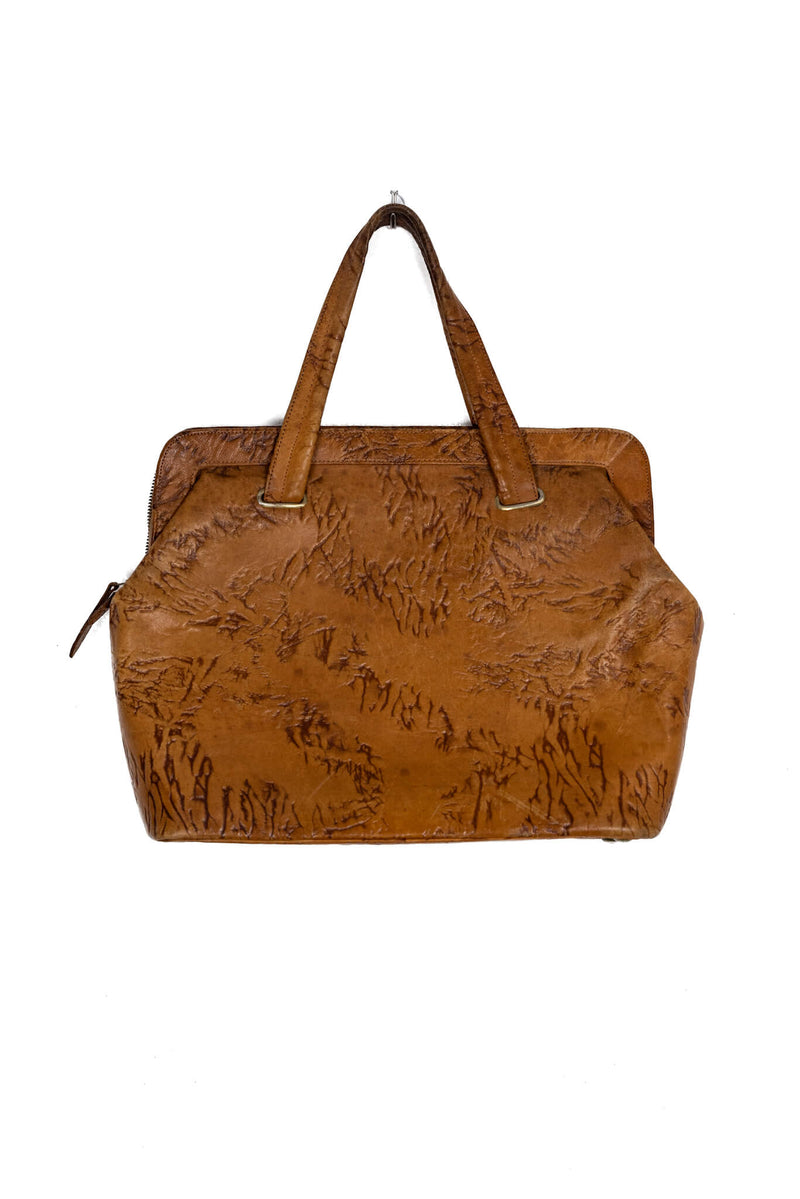 70s Peruvian Embossed Leather Handbag