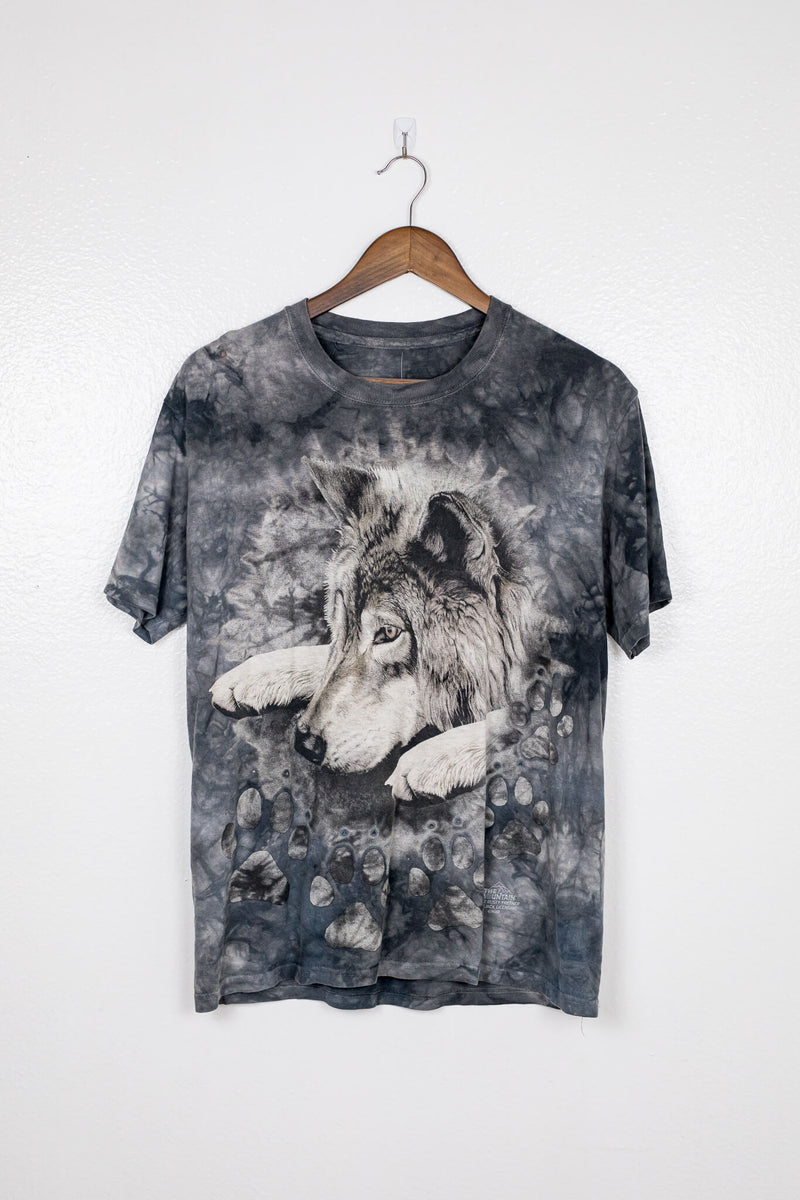 vintage-2002-the-mountain-blue-grey-wolf-tie-dye-t-shirt-front