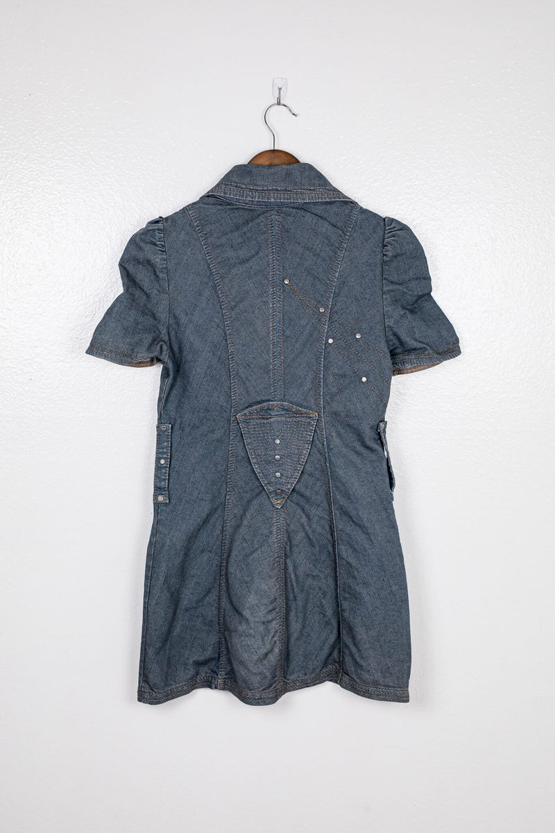 vintage-designer-denim-button-up-mini-dress-back