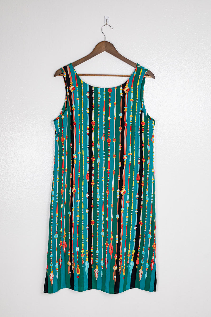 vintage-90s-teal-and-turquoise-dress-front