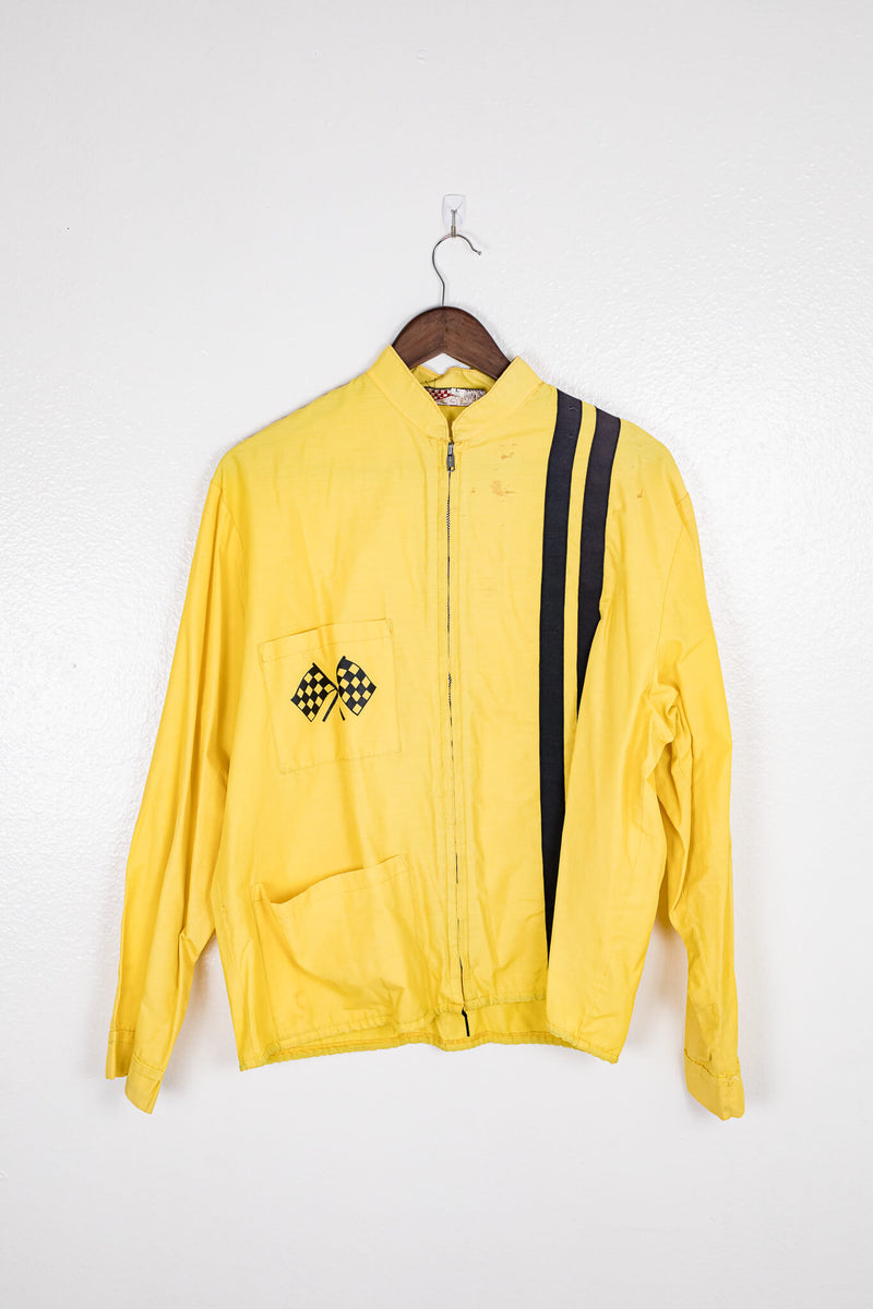 vintage-60s-yellow-and-black-zip-up-racing-jacket-front